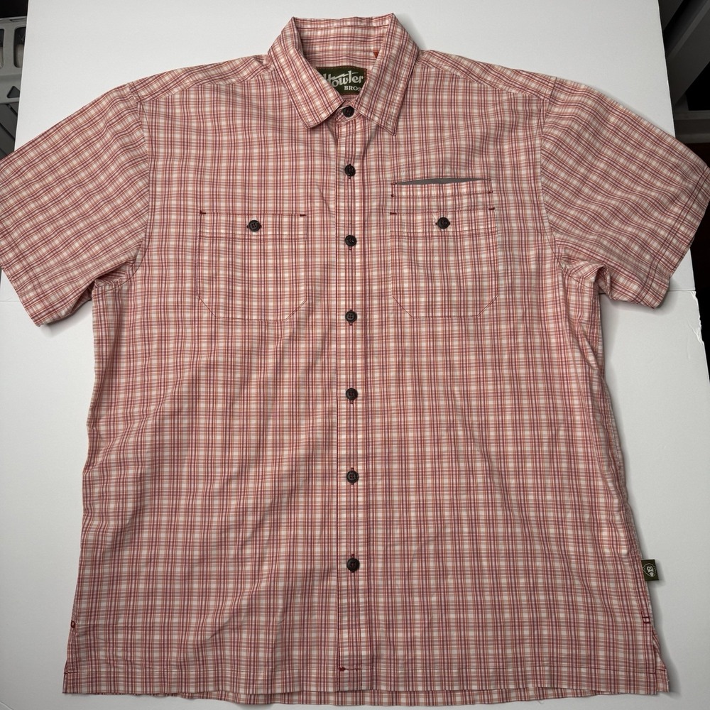 Howler Brothers Button-Up Shirt Mens Size Medium‎ Red Plaid Short Sleeve